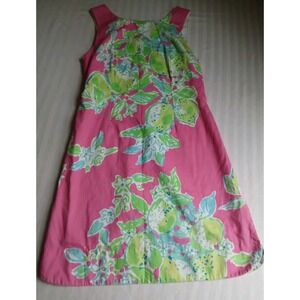 Lilly Pulitzer Dress 4 Delia Hotty Shift Pink Lemonade Lace Gold Zipper Resort